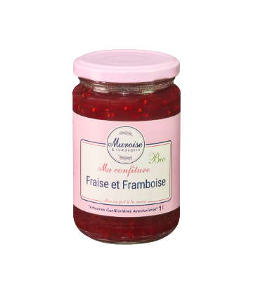 Organic strawberry and raspberry jam